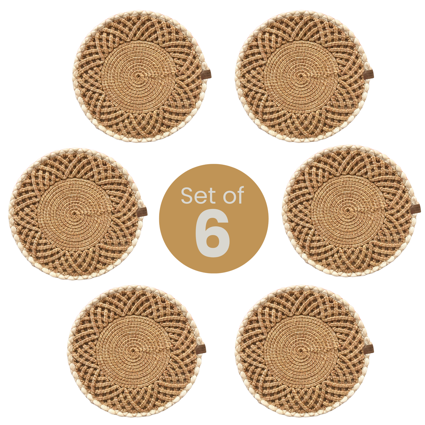 Round Handwoven Placemat – Elegant Table Mat for Indoor & Outdoor Dining, 36cm