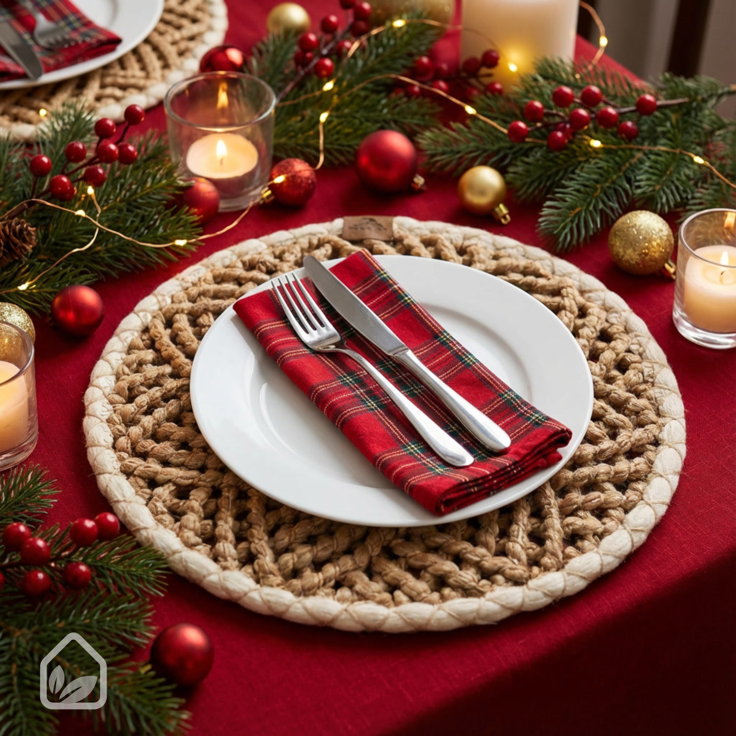Round Handwoven Placemat – Elegant Table Mat for Indoor & Outdoor Dining, 36cm