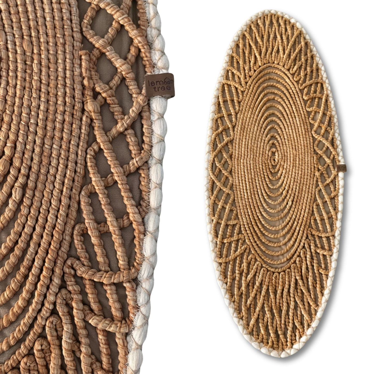 Woven Table Runner, Oval Handcrafted Dining Table Decor, 35x90cm