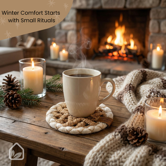 Set of 6 Coaster for Kitchen Dining Party, Waterproof Table Decor, 13cm