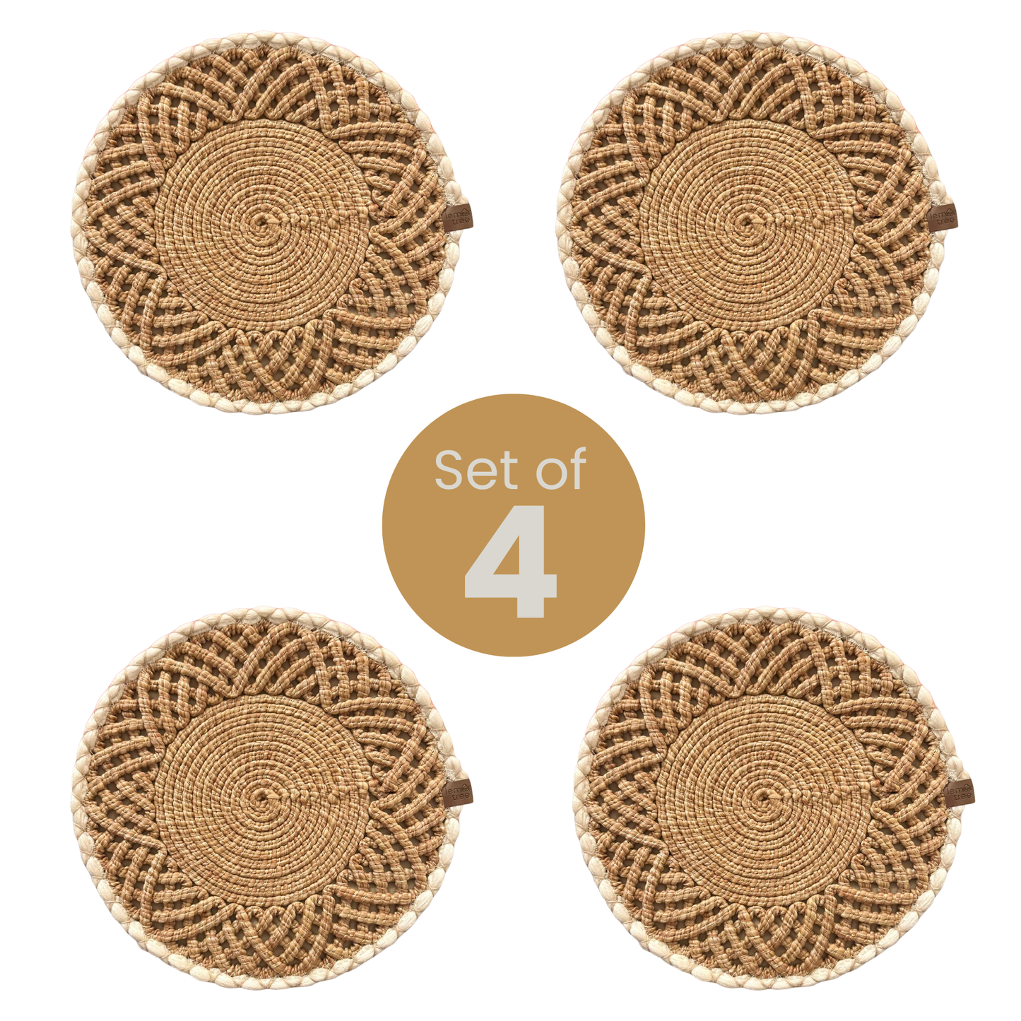 Round Handwoven Placemat – Elegant Table Mat for Indoor & Outdoor Dining, 36cm