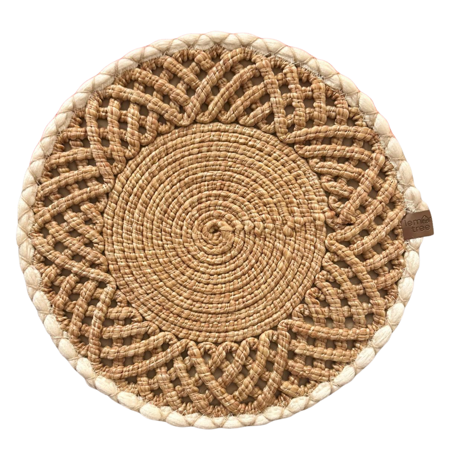 Round Handwoven Placemat – Elegant Table Mat for Indoor & Outdoor Dining, 36cm