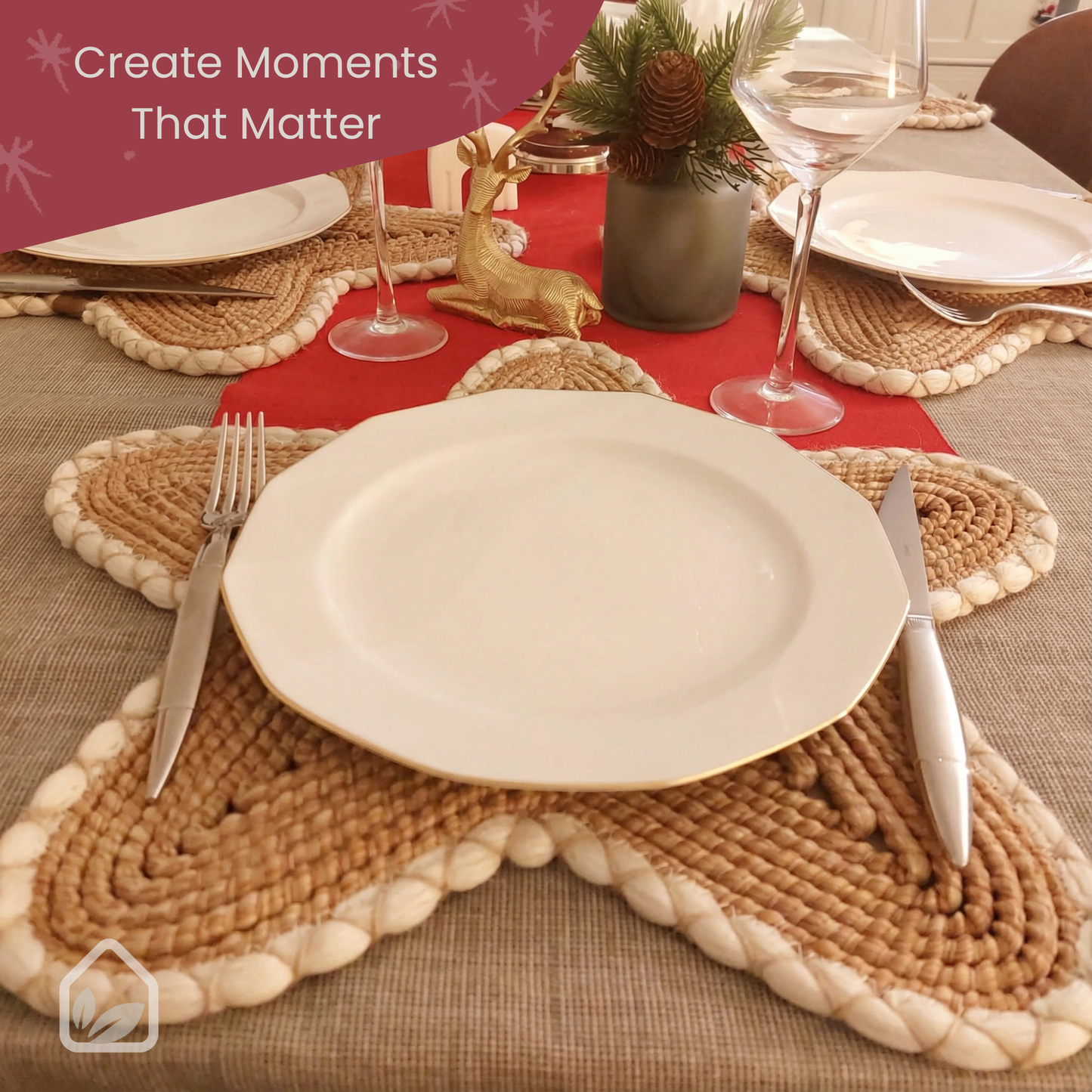 Starfish Handwoven Placemat – Indoor & Outdoor Table Setting, 17IN