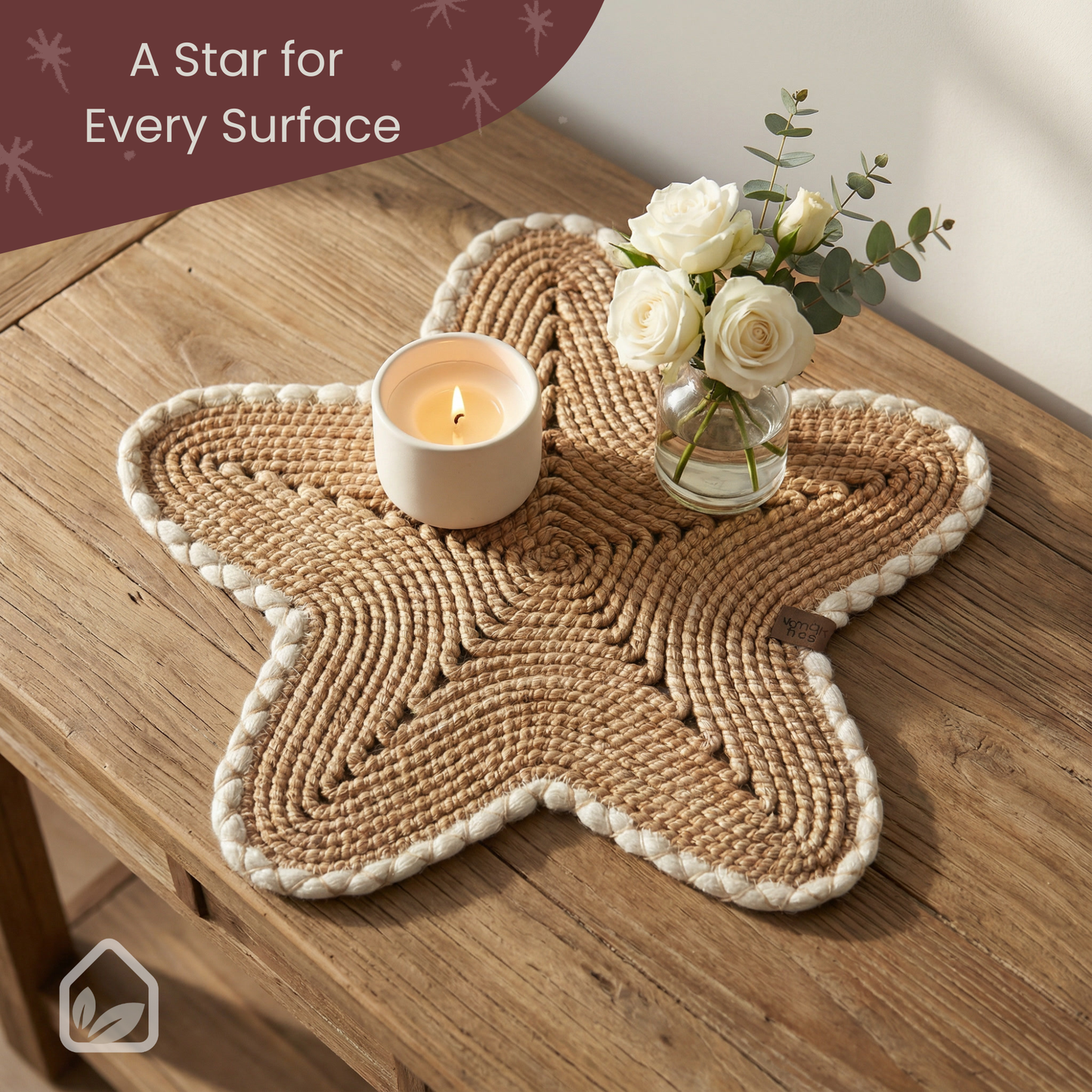 Starfish Handwoven Placemat – Indoor & Outdoor Table Setting, 17IN
