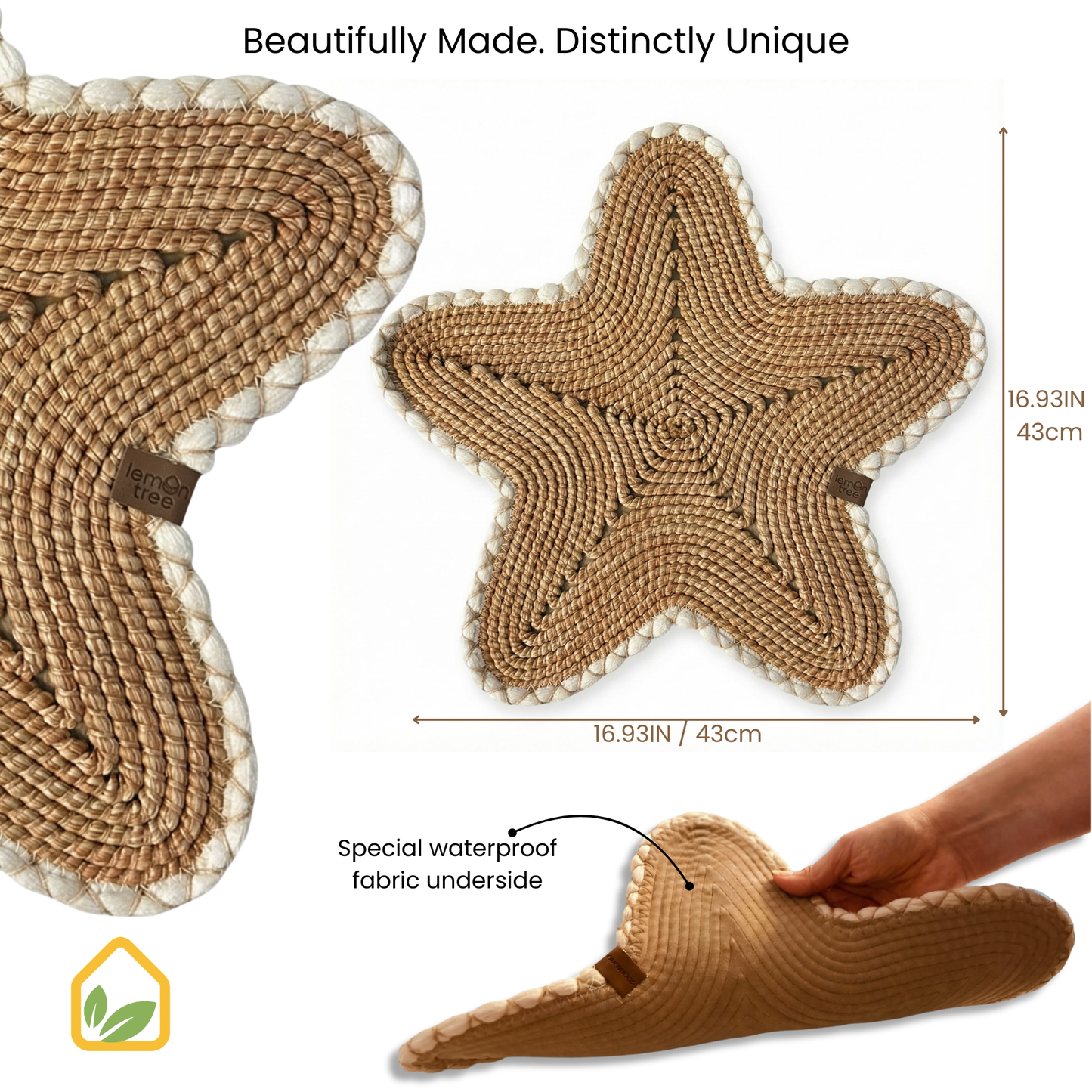 Starfish Handwoven Placemat – Indoor & Outdoor Table Setting, 17IN