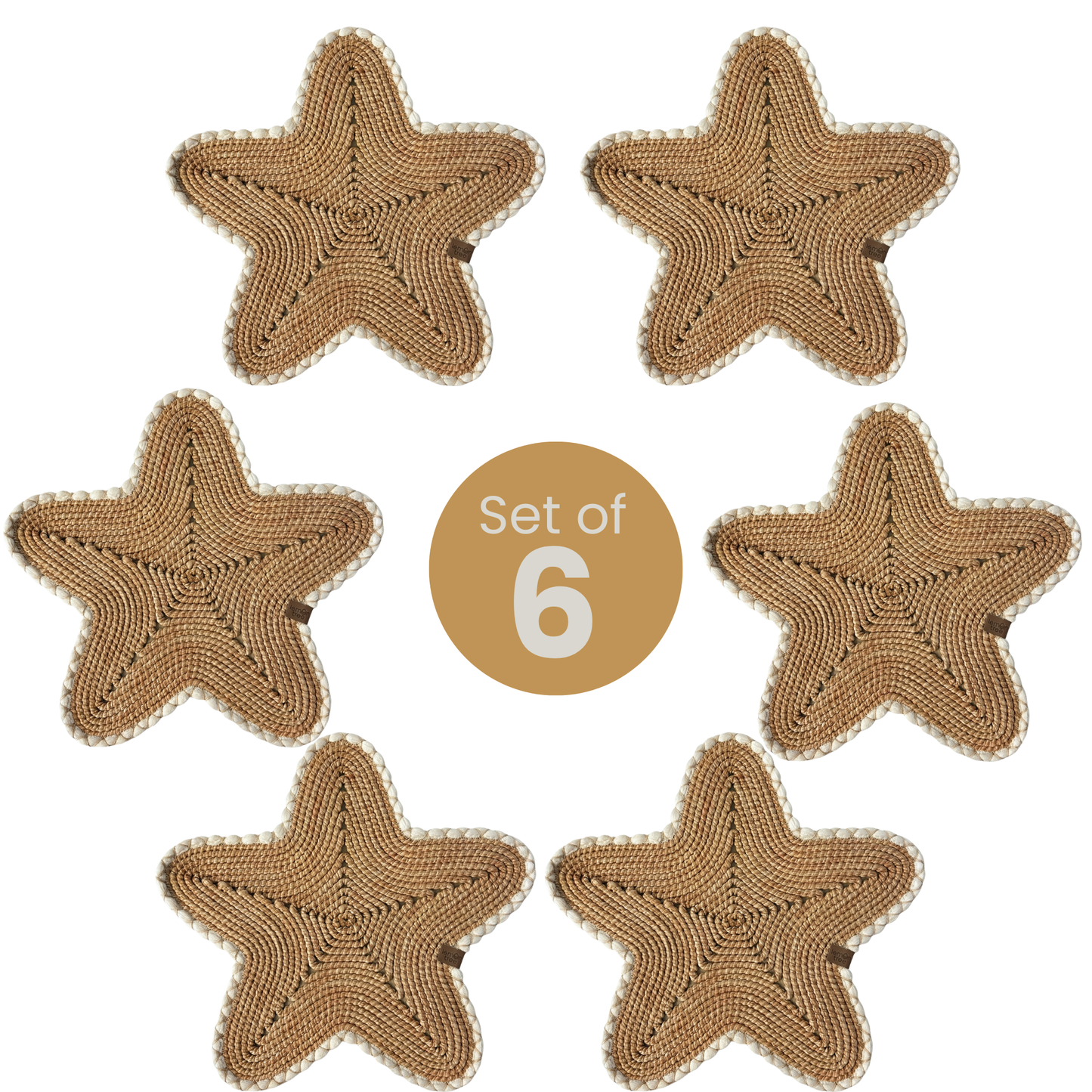 Starfish Handwoven Placemat – Indoor & Outdoor Table Setting, 17IN